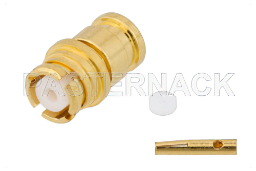 SMP Female Push-On Connector Solder Attachment for RG178, RG196