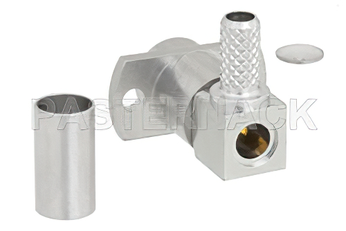 BMA Jack Right Angle Slide-On Connector Crimp/Solder Attachment 2 Hole Flange Mount for RG142, RG223, RG400, RG55