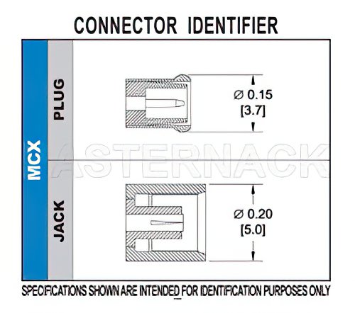 MCX Plug Right Angle Connector Crimp/Solder Attachment For RG178, RG196