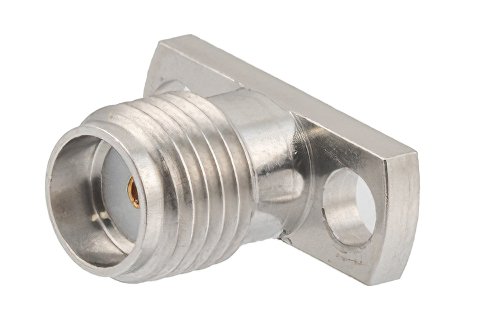 SMA Female Field Replaceable Connector 2 Hole Flange Mount 0.015 inch Pin, .355 inch Hole Spacing with Metal Contact Ring