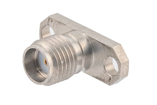 SMA Female Field Replaceable Connector 2 Hole Flange Mount 0.02 inch Pin, .481 inch Hole Spacing, with Metal Contact Ring