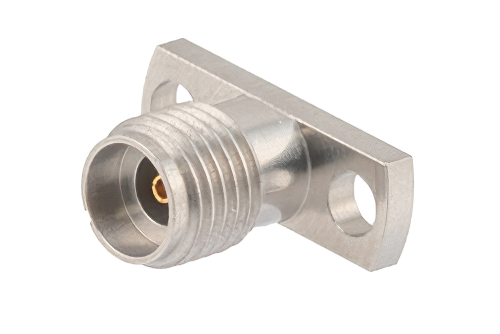 2.92mm Female Field Replaceable Connector 2 Hole Flange Mount 0.009 inch Pin, .400 inch Hole Spacing with Metal Contact Ring