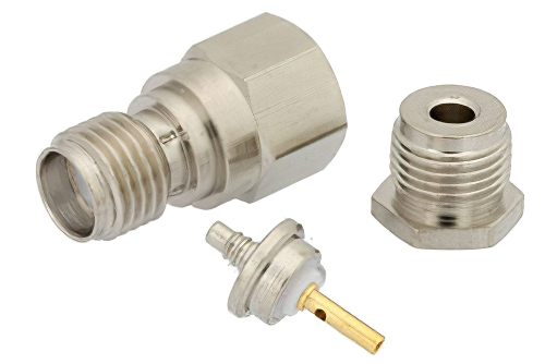 SMA Female Connector Clamp/Solder Attachment For RG178, RG196