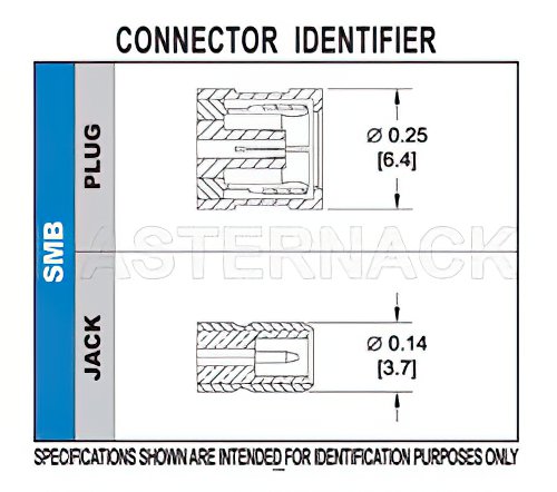 SMB Plug Right Angle Connector Crimp/Solder Attachment for RG55, RG142, RG223, RG400