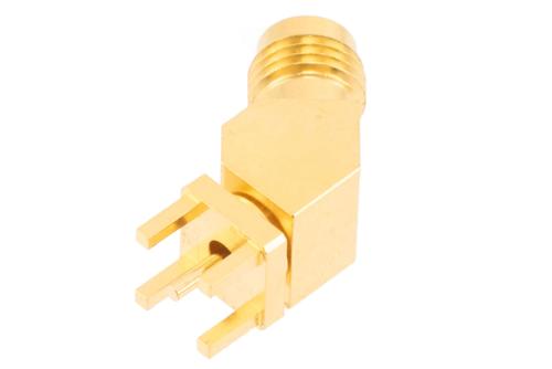 2.4mm Female PCB Mount Connector, 45 Degree angle with round contact 0. ...