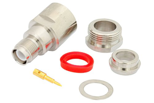 RP TNC Female Connector Clamp/Solder Attachment for RG213, RG8, RG215, RG225, RG214, RG393