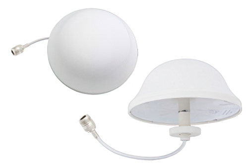 Dome Antenna Operates From 700 MHz to 2.5 GHz With a Nominal 3 dBi Gain N Female Input Connector on 6.5 in. of RG58-P