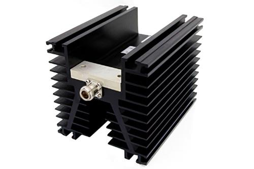 High Power 100 Watt RF Load Up To 2 GHz With N Female Input Conduction Cooled Body Black Anodized Aluminum Heatsink