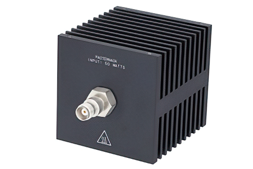 Medium Power 50 Watts RF Load Up To 18 GHz With TNC Female Input Square Body Black Anodized Aluminum Heatsink