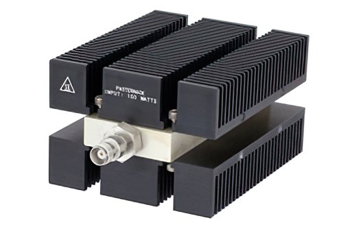 High Power 100 Watt RF Load Up To 8 GHz With TNC Female Input Conduction Cooled Body Black Anodized Aluminum Heatsink