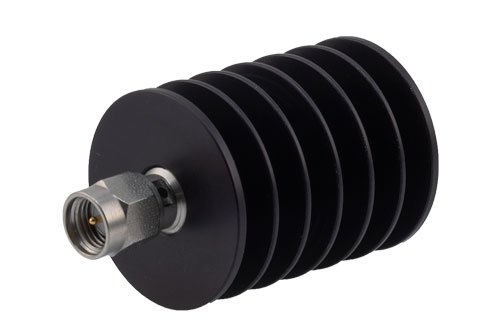 40 dB Fixed Attenuator, SMA Male to SMA Female Black Anodized Aluminum Heatsink Body Rated to 10 Watts Up to 18 GHz