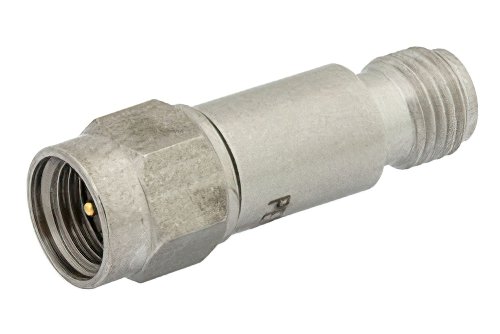 20 dB Fixed Attenuator, 2.92mm Male to 2.92mm Female Passivated Stainless Steel Body Rated to 2 Watts Up to 26.5 GHz