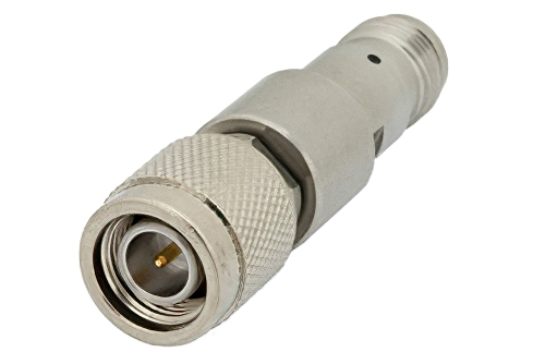 2 dB Fixed Attenuator, TNC Male to TNC Female Passivated Stainless Steel Body Rated to 2 Watts Up to 18 GHz