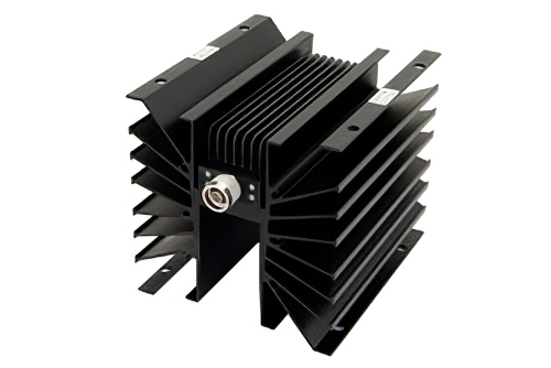 3 dB Fixed Attenuator, N Male to N Female Directional Black Anodized Aluminum Heatsink Body Rated to 300 Watts Up to 1,000 MHz