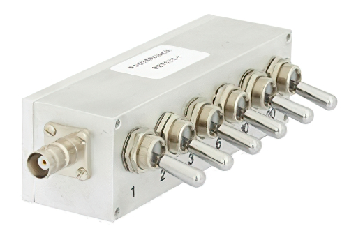 0 to 42 dB Toggle Step Attenuator, BNC Female to BNC Female With 1 dB Step Rated to 10 Watts Up to 500 MHz