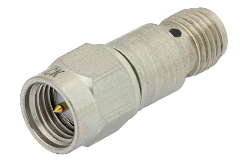3 dB Fixed Attenuator, SMA Male to SMA Female Passivated Stainless Steel Body Rated to 2 Watts Up to 12.4 GHz