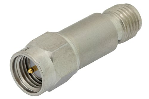30 dB Fixed Attenuator, SMA Male to SMA Female Passivated Stainless Steel Body Rated to 2 Watts Up to 12.4 GHz