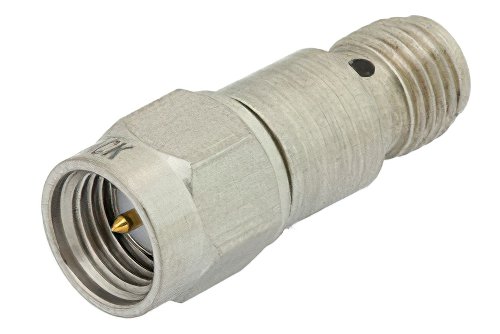 9 dB Fixed Attenuator, SMA Male to SMA Female Passivated Stainless Steel Body Rated to 2 Watts Up to 12.4 GHz