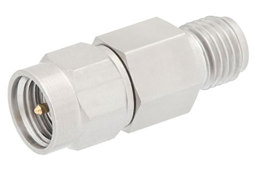 3 dB Fixed Attenuator, SMA Male to SMA Female Passivated Stainless Steel Body Rated to 2 Watts Up to 6 GHz
