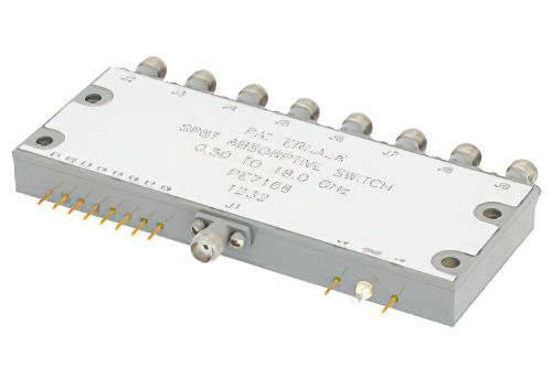 SMA SP8T PIN Diode Switch Operating From 500 MHz to 18 GHz Up To +20 dBm