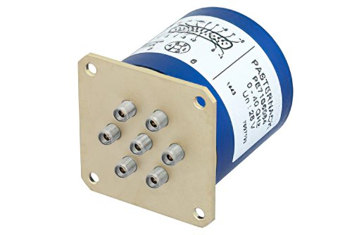 SP6T Electromechanical Relay Latching Switch, Terminated, DC to 40 GHz, up to 40W, 28V Indicators, Reset, 2.92mm