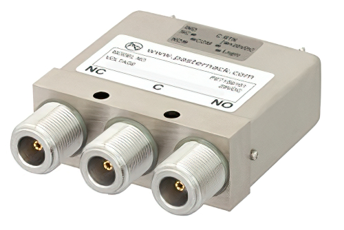 SPDT Electromechanical Relay Failsafe Switch, DC to 12.4 GHz, 160W, 28V Indicators, TTL, Diodes, N