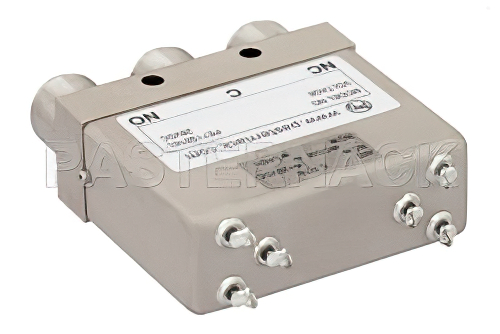 SPDT Electromechanical Relay Failsafe Switch, DC to 12.4 GHz, 160W, 28V Indicators, TTL, Diodes, N