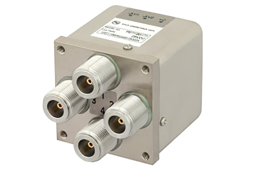 Transfer Electromechanical Relay Latching Switch, DC to 12.4 GHz, 50W, 28V Self Cut Off, Diodes, N