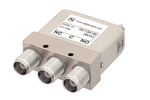 SPDT Electromechanical Relay Failsafe Switch, DC to 10 GHz, 50W, 28V, TNC