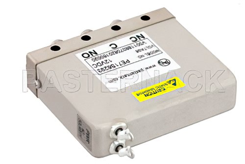 SPDT Electromechanical Relay Failsafe Switch, Terminated, DC to 22 GHz, 20W, 12V, SMA