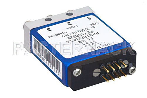 SPDT 0.03 dB Low Insertion Loss Repeatability Electromechanical Relay Latching Switch, DC to 20 GHz, 1W, 24V Indicators, Self Cut Off, SMA