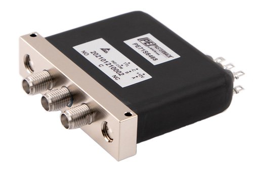 SPDT Electromechanical Relay Failsafe Switch, Terminated, DC to 26.5 GHz, up to 90W, 2M Lifecycles, 12V, TTL, Indicators, SMA
