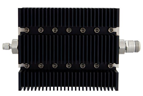 30 dB Fixed Attenuator, SMA Male To N Female Directional Black Anodized Aluminum Heatsink Body Rated To 100 Watts Up To 6 GHz