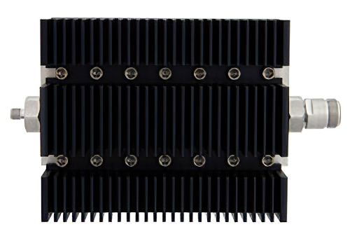 50 dB Fixed Attenuator, SMA Female To N Female Directional Black Anodized Aluminum Heatsink Body Rated To 100 Watts Up To 6 GHz