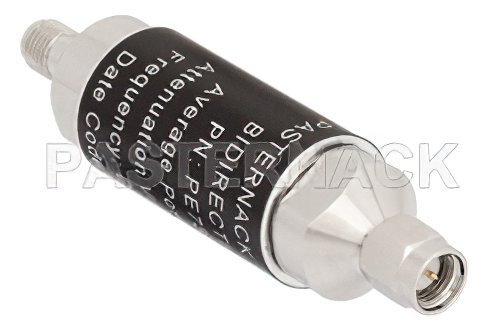 20 dB Fixed Attenuator, SMA Male to SMA Female Aluminum Body Rated to 5 Watts Up to 3 GHz