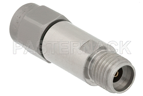 6 dB Fixed Attenuator, 2.92mm Male to 2.92mm Female Passivated Stainless Steel Body Rated to 2 Watts Up to 40 GHz