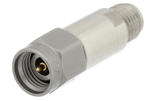 7 dB Fixed Attenuator, 2.92mm Male to 2.92mm Female Passivated Stainless Steel Body Rated to 2 Watts Up to 40 GHz