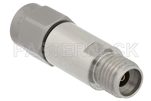 7 dB Fixed Attenuator, 2.92mm Male to 2.92mm Female Passivated Stainless Steel Body Rated to 2 Watts Up to 40 GHz