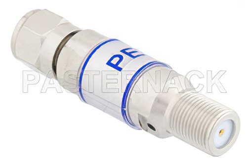 1 dB Fixed Attenuator, 75 Ohm F Male to 75 Ohm F Female Brass Tri-Metal Body Rated to 2 Watts Up to 3 GHz