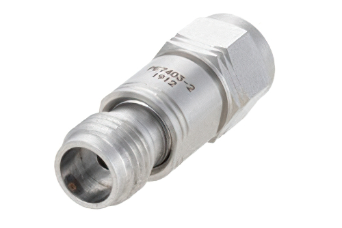 2 dB Fixed Attenuator, 1.85mm Male to 1.85mm Female Passivated Stainless Steel Body Rated to 1 Watt Up to 65 GHz