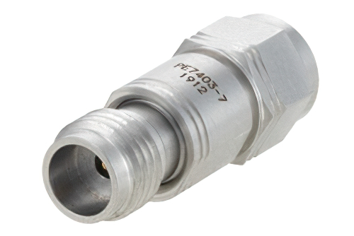 7 dB Fixed Attenuator, 1.85mm Male to 1.85mm Female Passivated Stainless Steel Body Rated to 1 Watt Up to 65 GHz