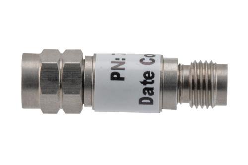 6 dB Fixed Attenuator, 2.4mm Male to 2.4mm Female Stainless Steel Body Rated to 2 Watts Up to 50 GHz