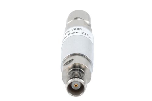 1dB RF fixed attenuator 2W, DC to 18GHz, TNC male to female, Brass