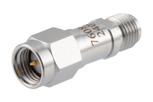 15 dB RF fixed attenuator 2W, DC to 6GHz, SMA Male to SMA Female, Stainless Steel