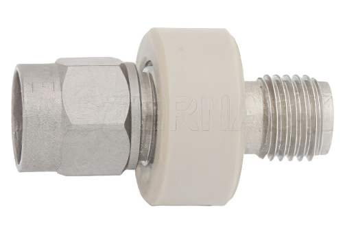 DC Block on Outer Conductor 50 Ohm 2.92mm Male to 2.92mm Female Operating From 10 MHz to 26.5 GHz