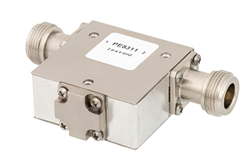 Isolator With 18 dB Isolation From 2 GHz to 4 GHz, 10 Watts And N Female