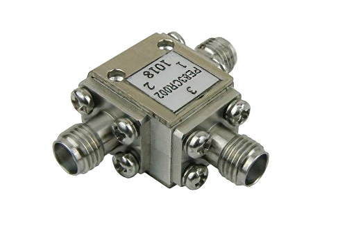 Circulator with 13 dB Isolation from 8 GHz to 18 GHz, 10 Watts and SMA  Female