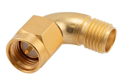 SMA Male to SMA Female Radius Right Angle Gold Plated Stainless Steel Adapter