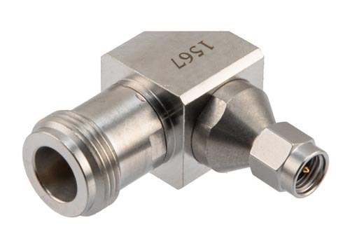 SMA Male to N Female Miter Right Angle Adapter, DC to 18 GHz