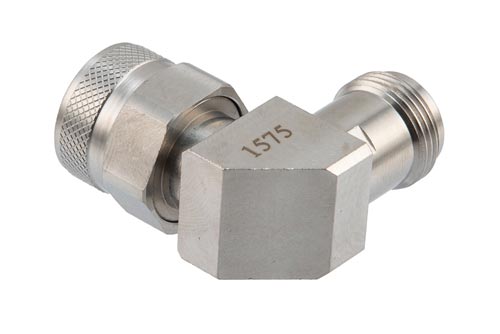 N Male to N Female Miter Right Angle Adapter, DC to 18 GHz